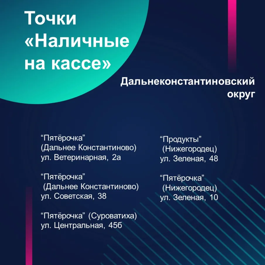Услуга «Наличные на кассе»